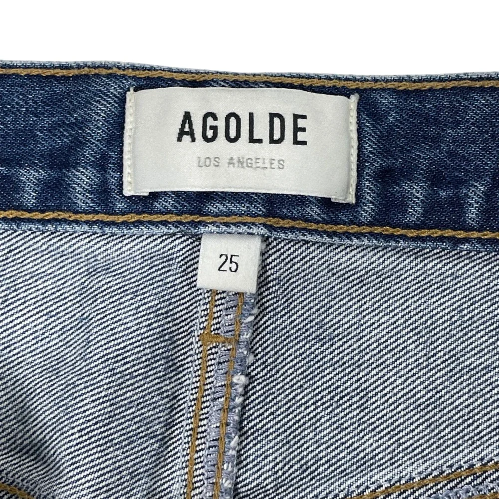 AGOLDE Parker Angled Hem‎ Jean Skirt in Favor Blue Denim Size 25 A9108-1371